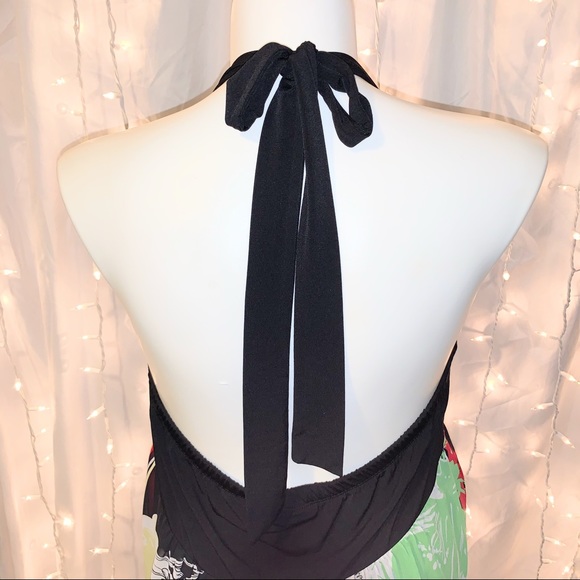 TORRID ⭐️ Sexy Backless Vintage Sheer Floral Halter Dress - Picture 3 of 8